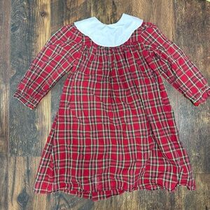 Vintage 90s style plaid collared dress girls 5-6